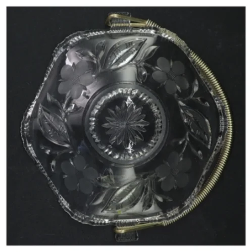 Krystal fad med håndtag (str. 19 cm)