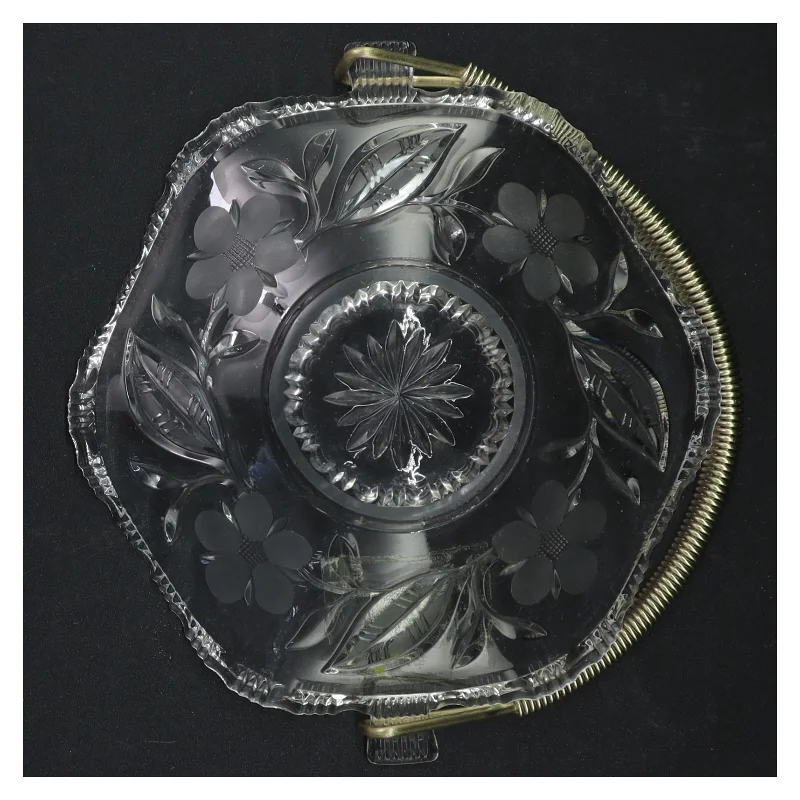 Krystal fad med håndtag (str. 19 cm)