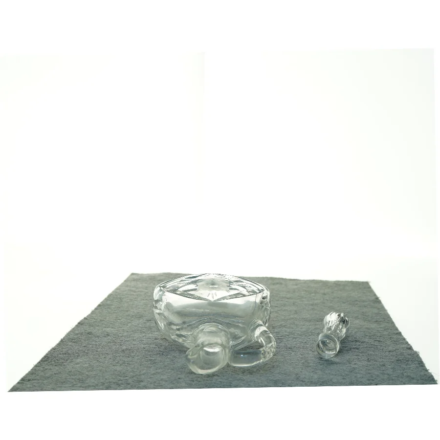 Krystal karaffel med prop (str. 23 x 14 x 8 cm)