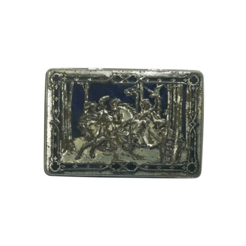 Dekoteret metal æske (str. 17 x 12 x 5 cm)