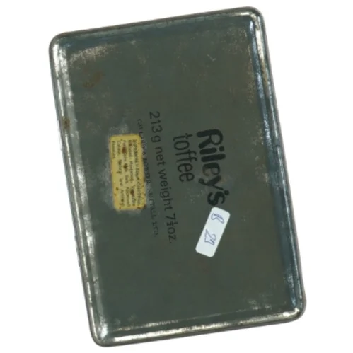 Dekoteret metal æske (str. 17 x 12 x 5 cm)