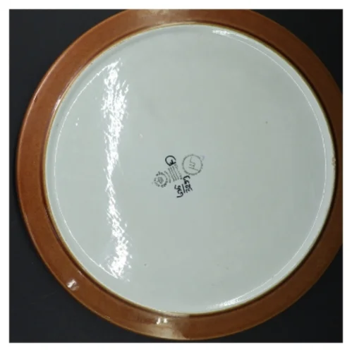 Keramikfad med blomstermotiv fra Royal Copenhagen (str. Ø 33 cm)