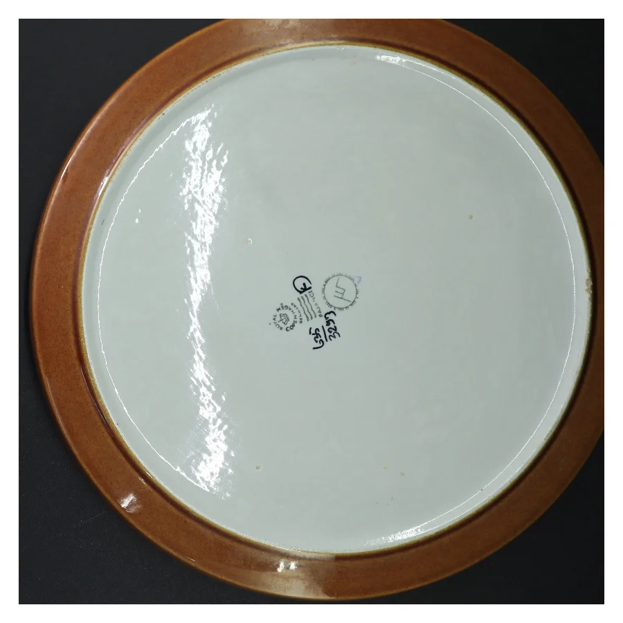 Keramikfad med blomstermotiv fra Royal Copenhagen (str. Ø 33 cm)