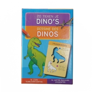 Sjablonkort med dinosaurer fra Chantecler (str. 3,5x17x11,5 cm)