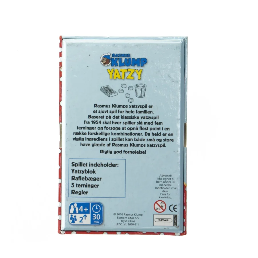 Rasmus Klump Yatzy spil fra Egmont (str. 7x17x11 cm)