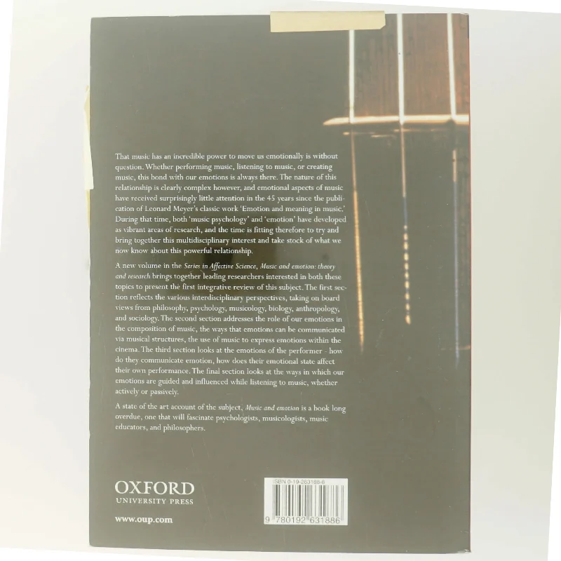 Music and emotion : theory and research (Bog)