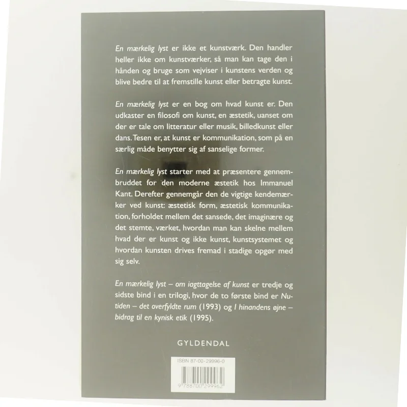 En mærkelig lyst : om iagttagelse af kunst af Ole Thyssen (Bog)