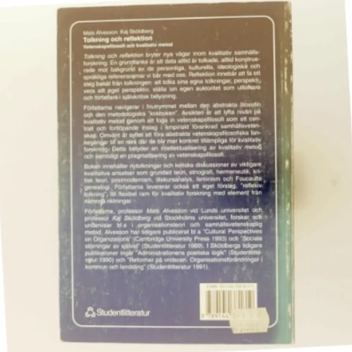 Tolkning och reflektion : vetenskapsfilosofi och kvalitativ metod (Bog)