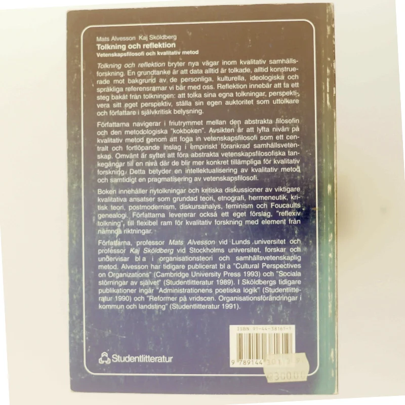 Tolkning och reflektion : vetenskapsfilosofi och kvalitativ metod (Bog)