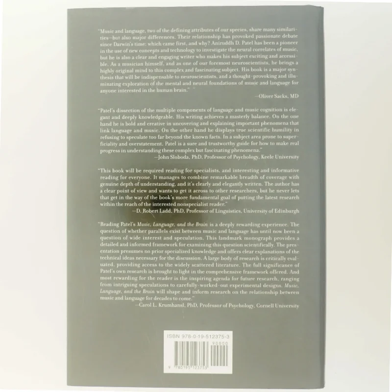 Music, Language, and the Brain af Aniruddh D. Patel (Bog)