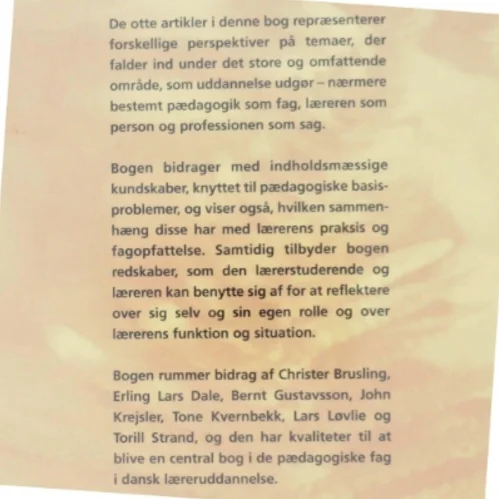 Pædagogik og lærerprofessionalitet bog fra Forlaget Klim