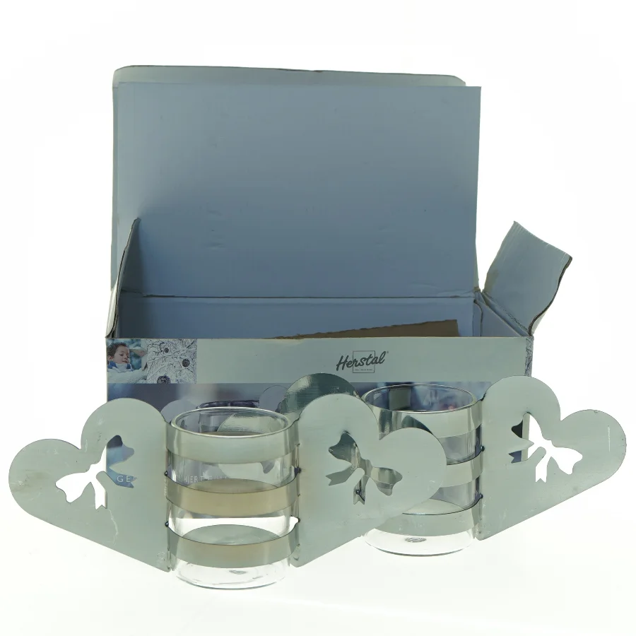 Herstal Fyrfadstage Sæt fra Herstal (str. 19 x 8 x 5 cm)