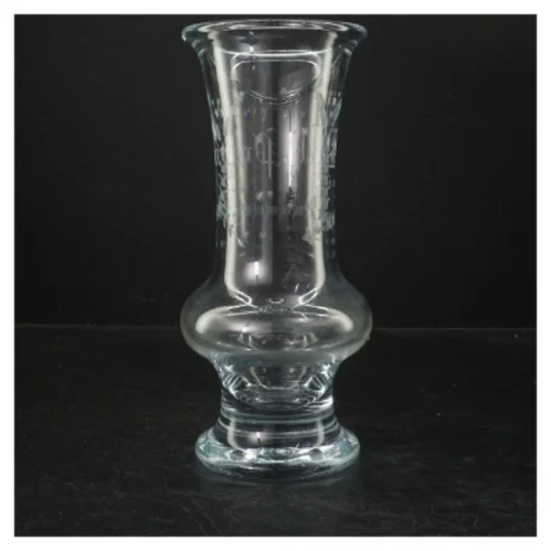 Glasvase med gravering (str. 25 cm)