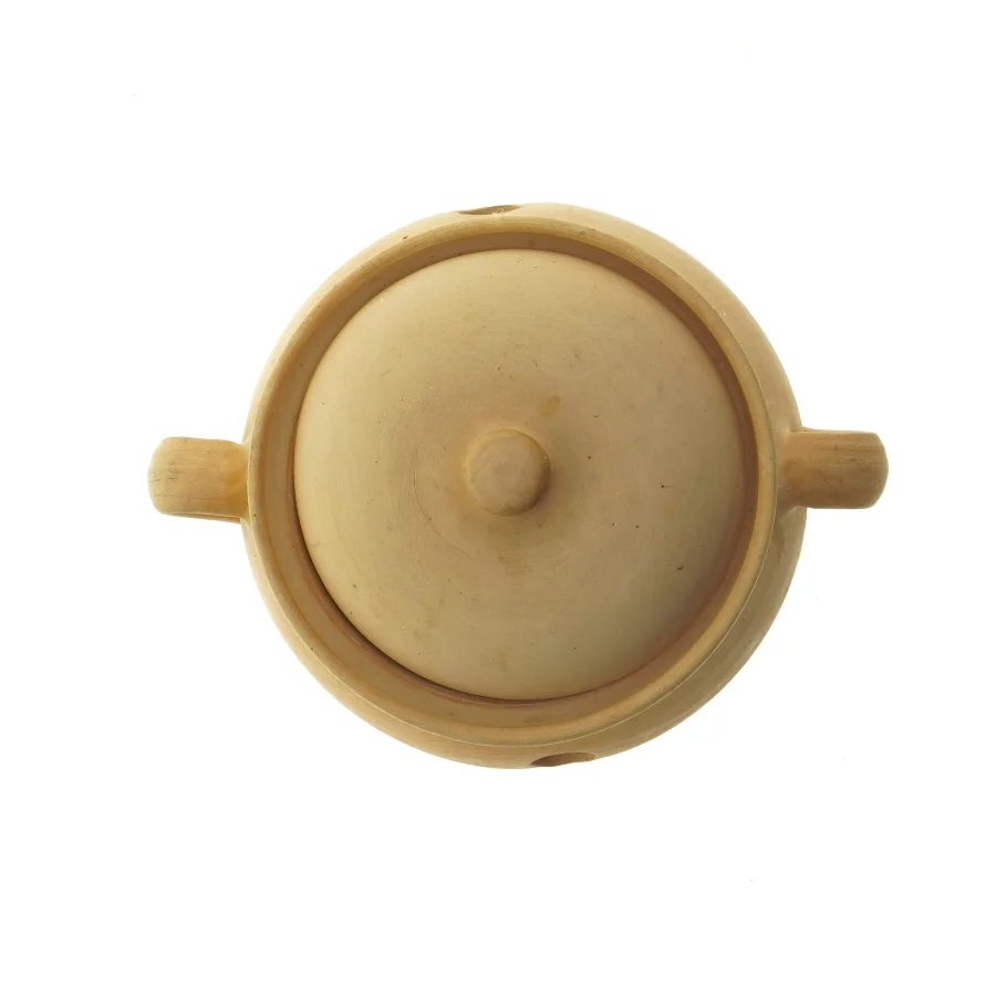 Terracotta krukke med låg (str. 13 cm)