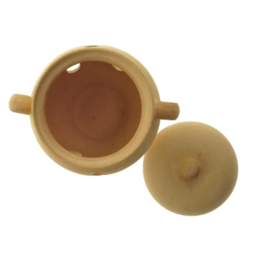 Terracotta krukke med låg (str. 13 cm)