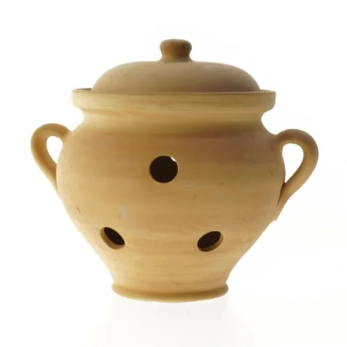 Terracotta krukke med låg (str. 13 cm)