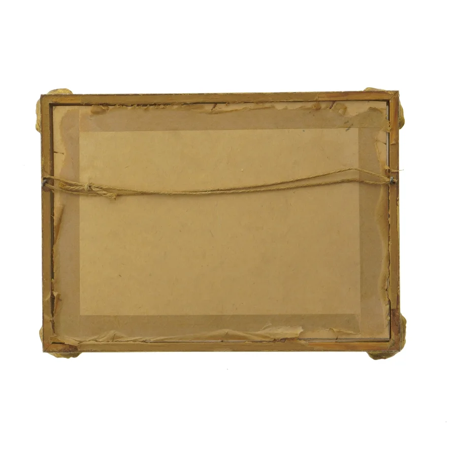 Antik billede i gylden ramme (str. 25x18 cm)