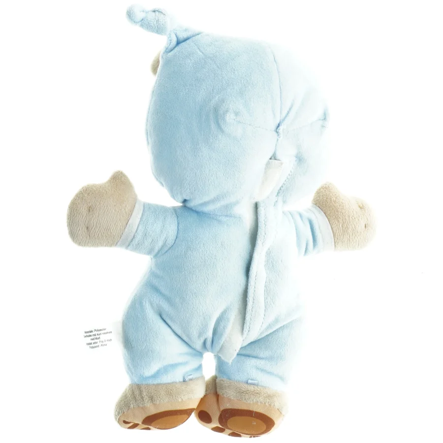 Synge bamse Blå plys teddybjørn med lyd og lys (str. 29 x 24 cm)