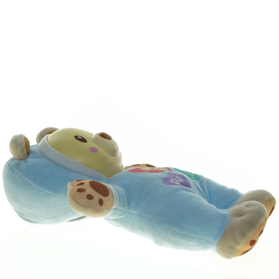 Synge bamse Blå plys teddybjørn med lyd og lys (str. 29 x 24 cm)
