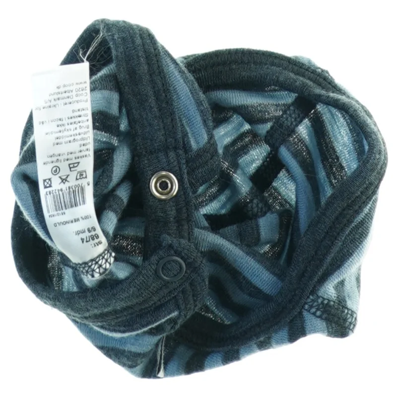 Blå stribet babyhue (str. 6 til 9 måneder)