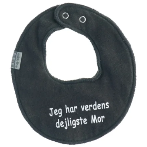 Sort babyhagesmæk med tekst fra Mikk-line (str. 20 x 17 cm)