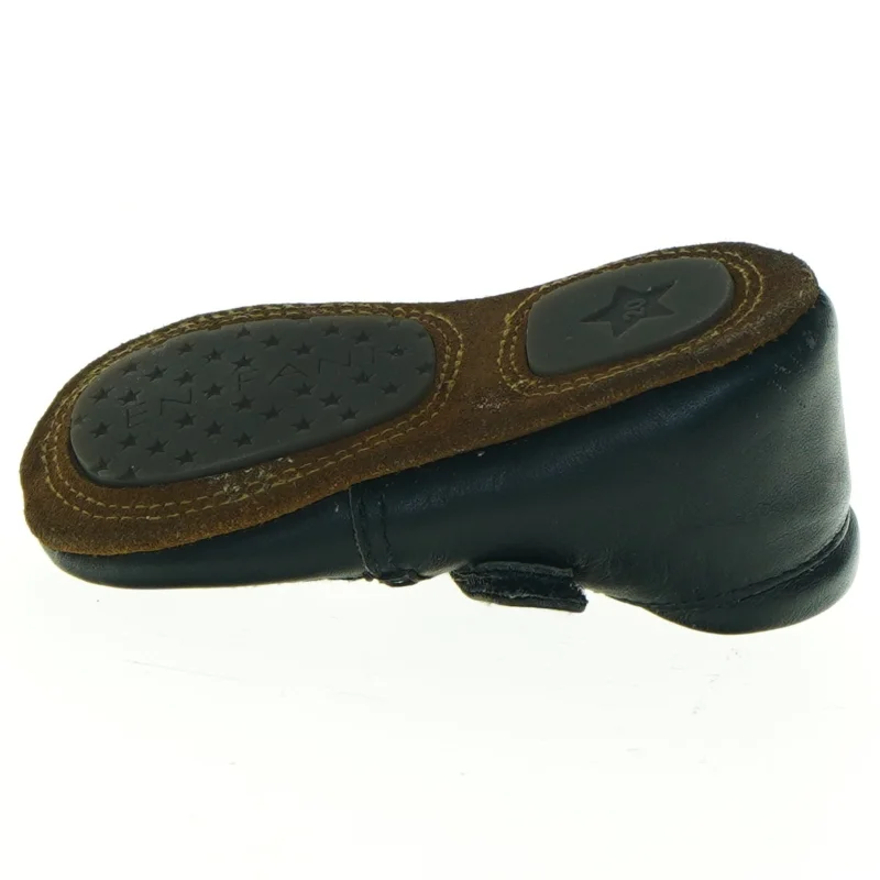 Sorte læderbørnesko med velcro (str. 20)