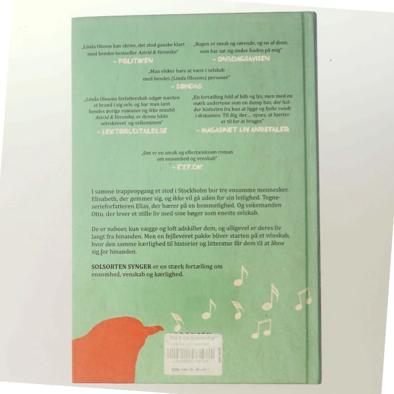 Solsorten synger : en roman af Linda Olsson (Bog)