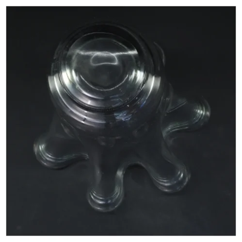 Glasvase med bølget kant (str. 27 cm)