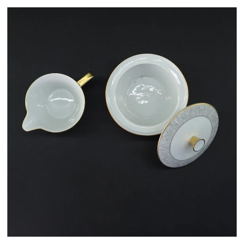 Koh-I-Noor flødekande og sukkerskål sæt (str. Ø. 8 cm. længde. 7 cm. og. ø. 11,5 cm. længde. 6,5 cm)