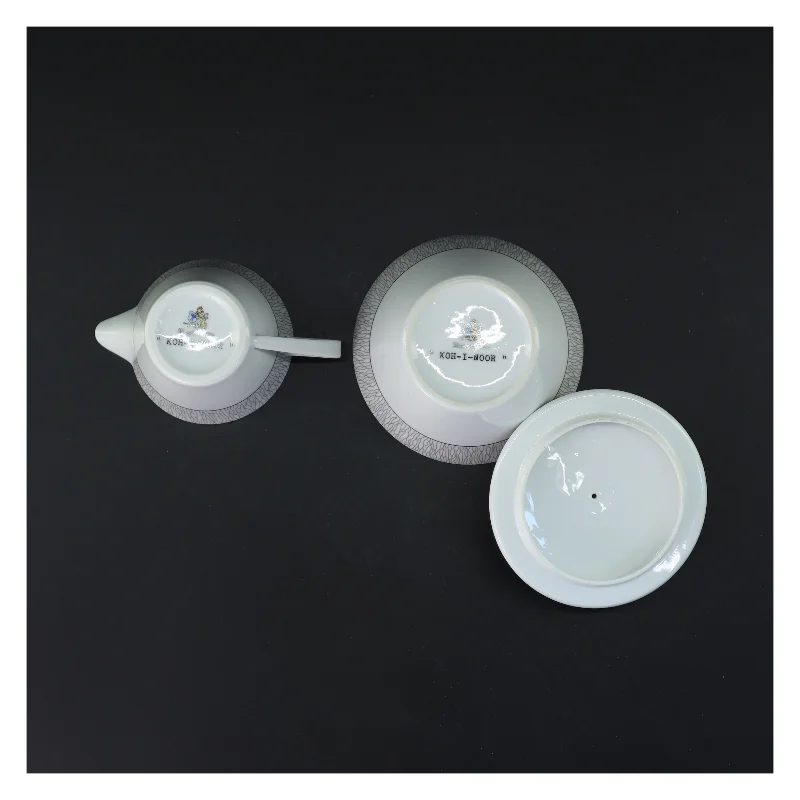 Koh-I-Noor flødekande og sukkerskål sæt (str. Ø. 8 cm. længde. 7 cm. og. ø. 11,5 cm. længde. 6,5 cm)