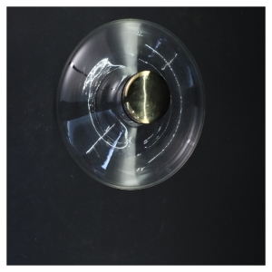 Glas karaffel med messinglåg (str. 22x20 cm)