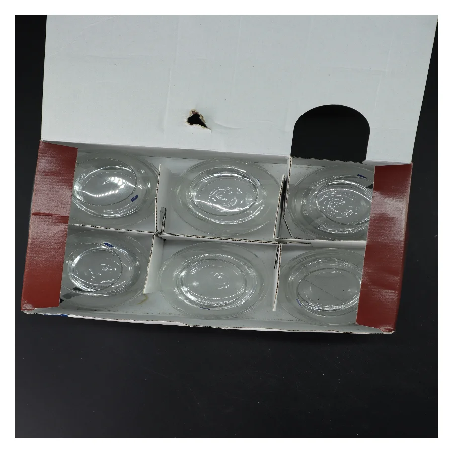 Sæt af 6 romglas fra Lyngby Glas (str. Ø. 5,5 cm. længde. 9 cm)