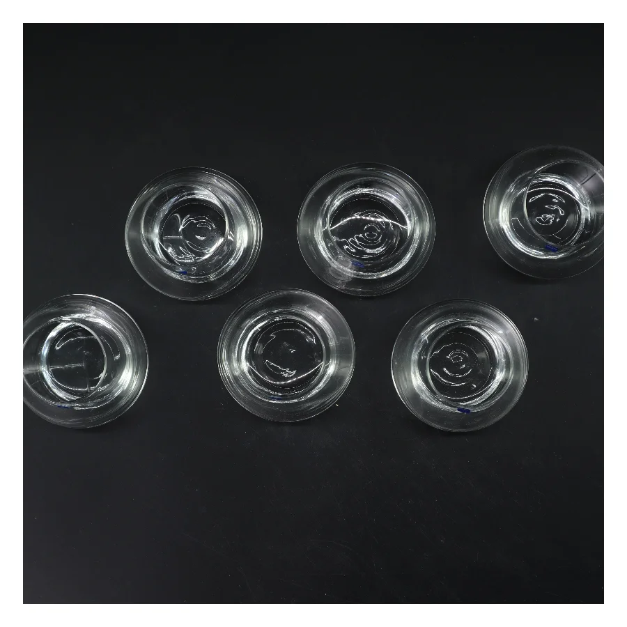 Sæt af 6 romglas fra Lyngby Glas (str. Ø. 5,5 cm. længde. 9 cm)