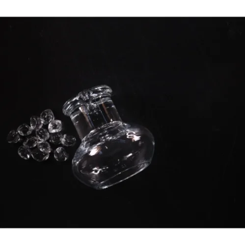 Glas vase med dekotrative glassten (str. 14 x 14 cm)