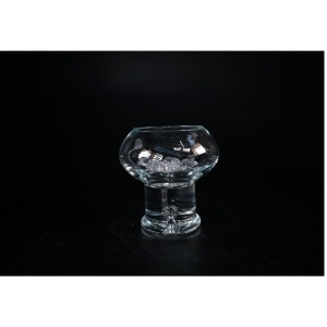 Glas vase med dekotrative glassten (str. 14 x 14 cm)