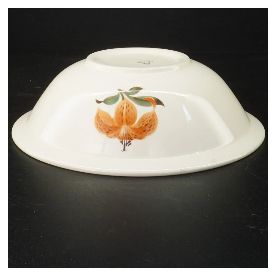 Porcelænsskål med blomstermotiv (str. Ø 24 cm)