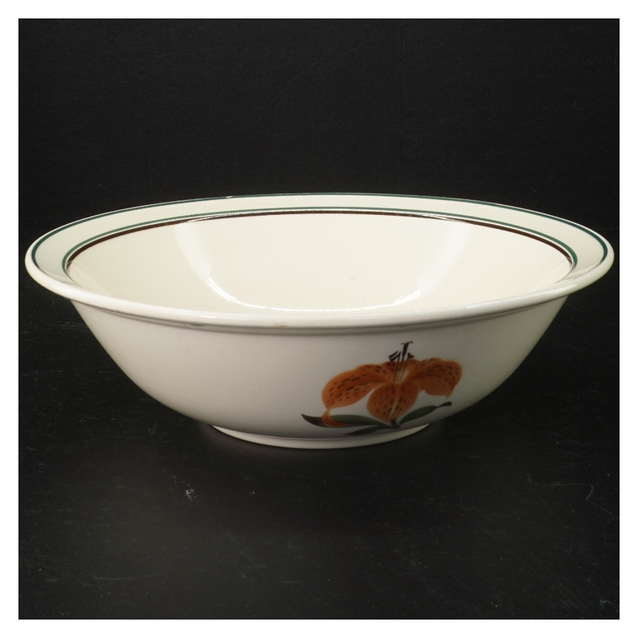 Porcelænsskål med blomstermotiv (str. Ø 24 cm)