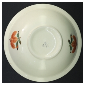 Porcelænsskål med blomstermotiv (str. Ø 24 cm)