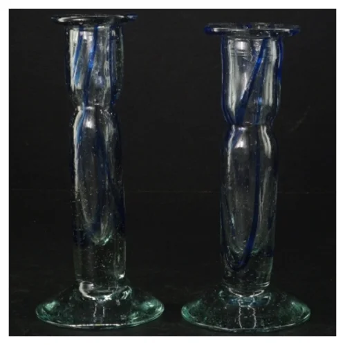 Glas lysestager (str. H. 16 cm)