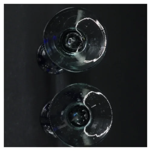 Glas lysestager (str. H. 16 cm)