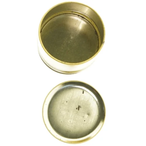 Metal dåse med Kate Greenaway motiv (str. Ø 9 cm h 12 cm)