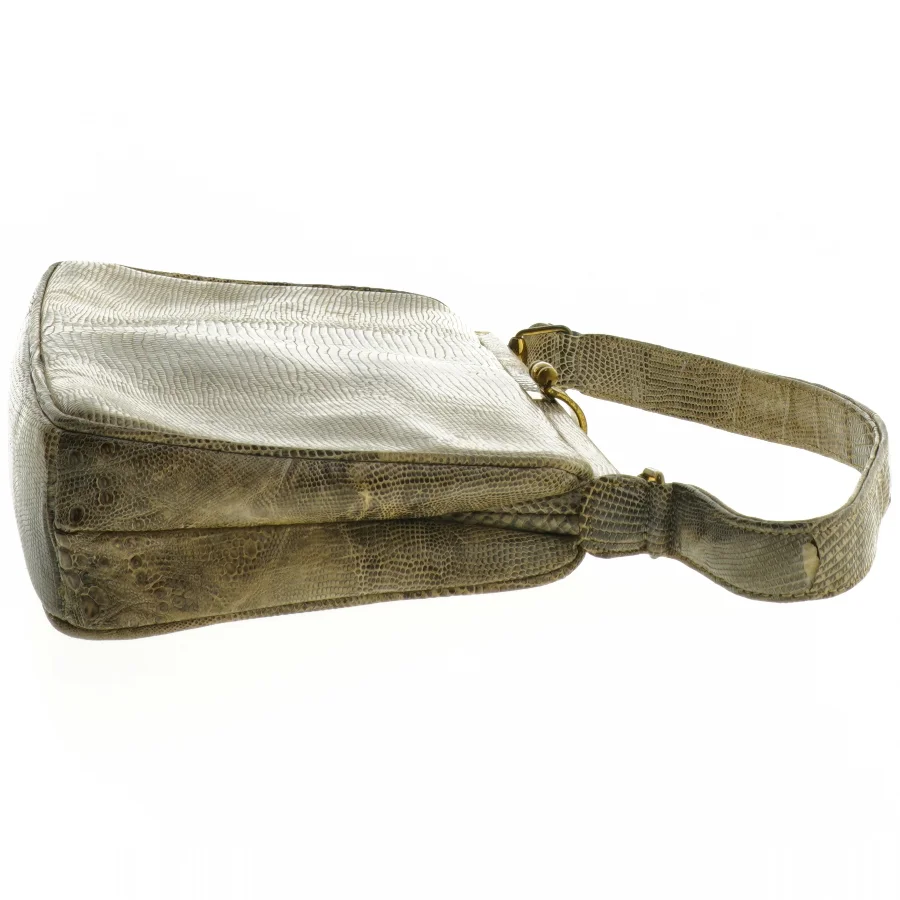 Håndtaske og pung i slangeskindsdesign (str. 26 x 15 cm)