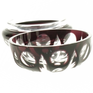 Gl. glasskål med låg(str. Ø. 11 cm)