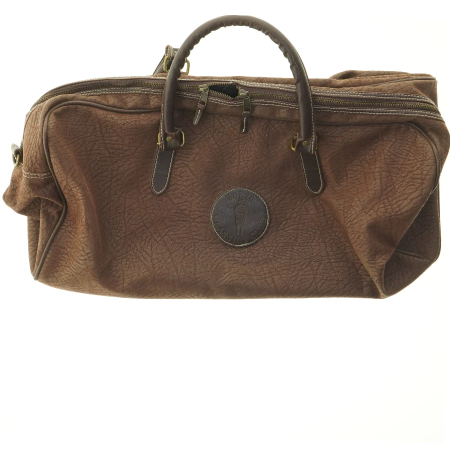 Brun lædertaske fra Bolzo (str. 55 x 28 cm)