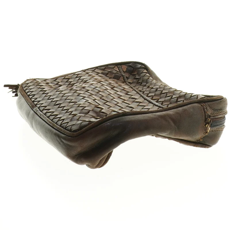 Flettet læderpung fra Cosci (str. 27 x 20 cm)