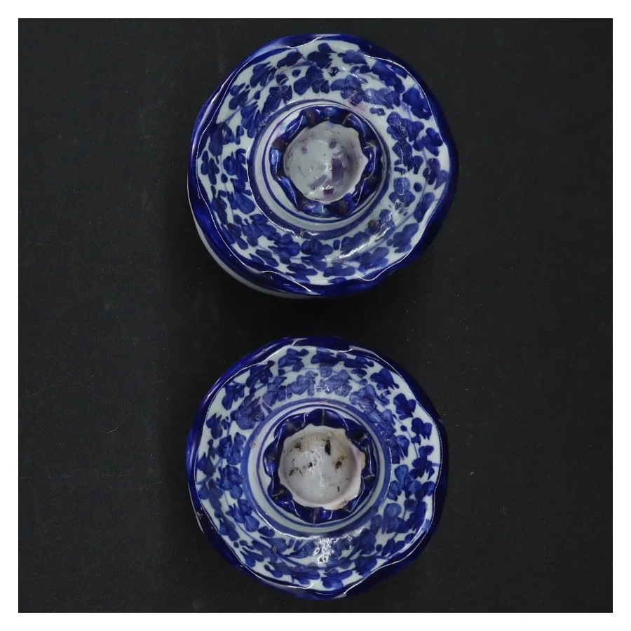 Porcelænslysestager (str. H 6 cm)