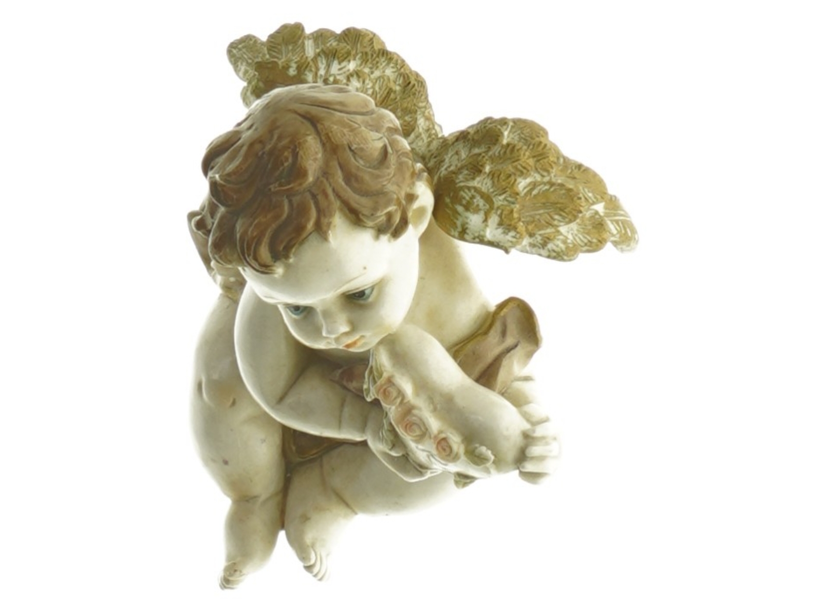 Englefigurer med frugtkurv (str. 14 cm)