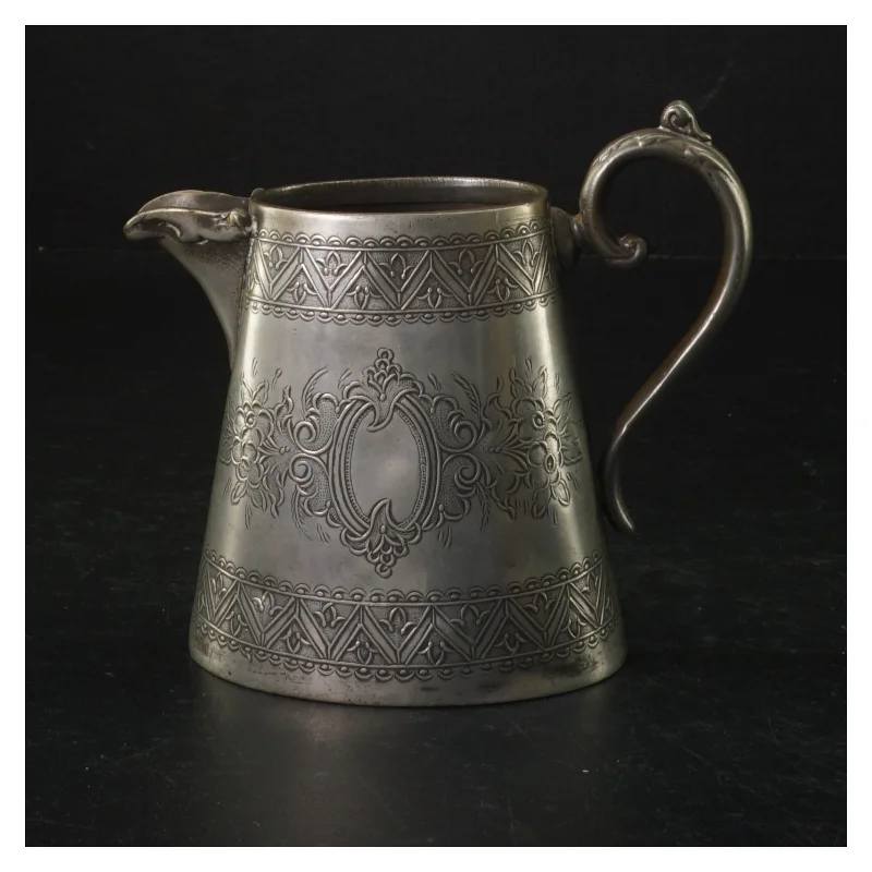 Antik Tin flødekande (str. H. 10 cm)
