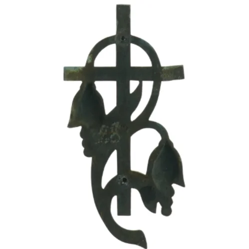 et jernkors med blomsterranke (str. 17 x. 8,5 cm)