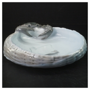 Fad med krabbemotiv fra Royal Copenhagen (str. Ø23 cm)